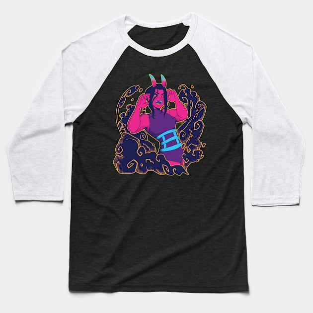 Neon Oni Baseball T-Shirt by NeonJax